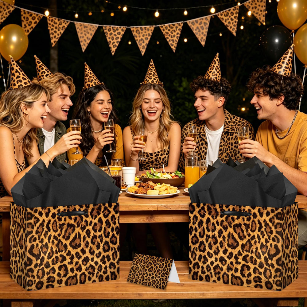 YXYASR tarjeta leopardo plegada con sobre para mensajes personalizados