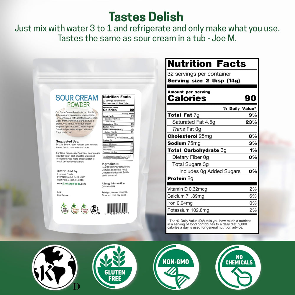 Z Natural Foods textura del polvo fina y homogénea para mezclar fácil