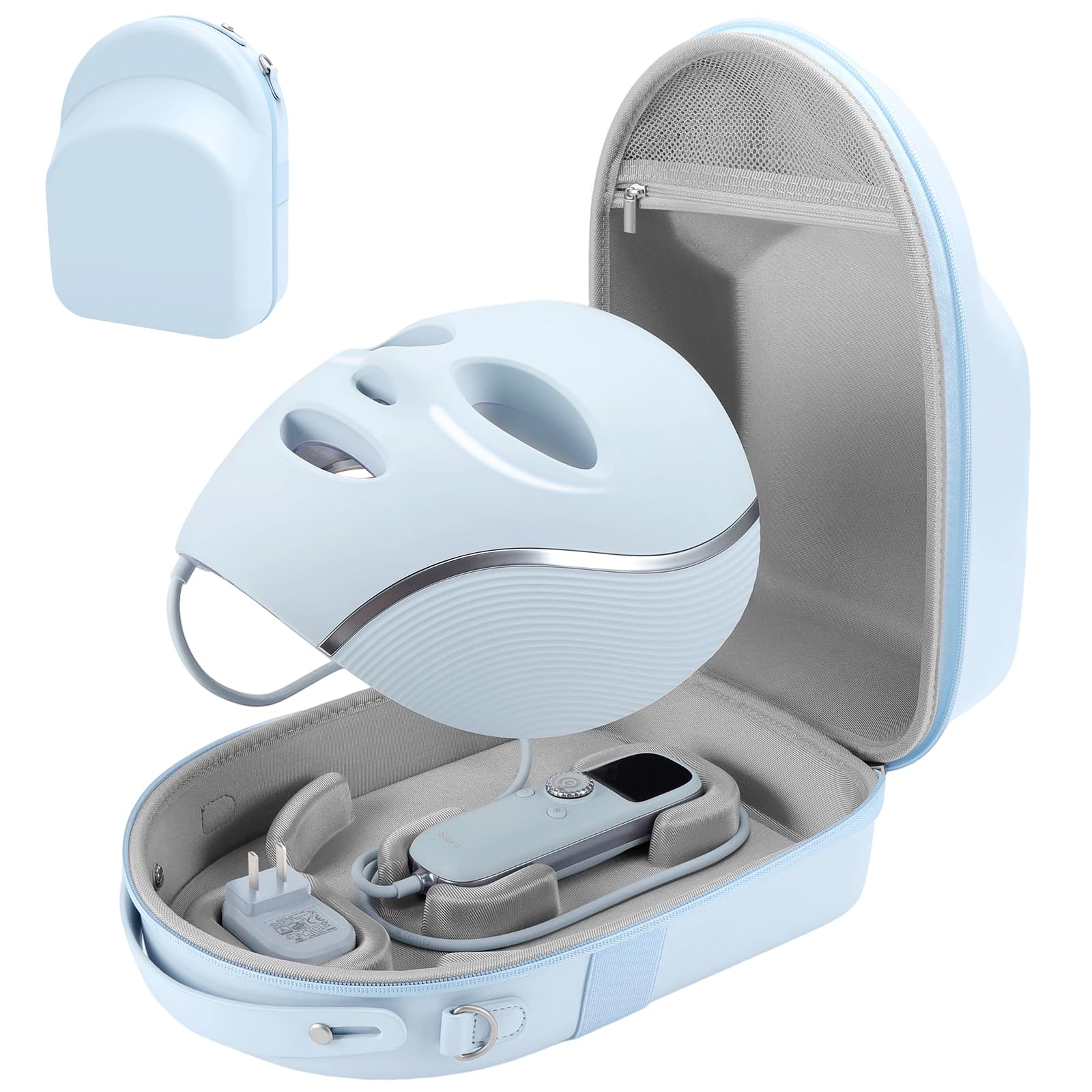 Estuche Zalirium para mascarilla CryoGlow: vista frontal con protección contra golpes.