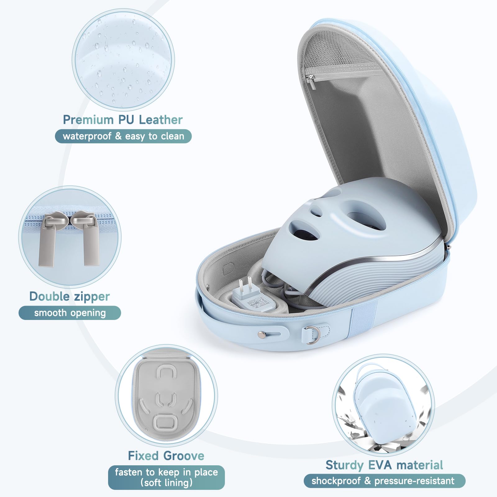 Manija ergonómica Zalirium para transporte cómodo de la mascarilla.