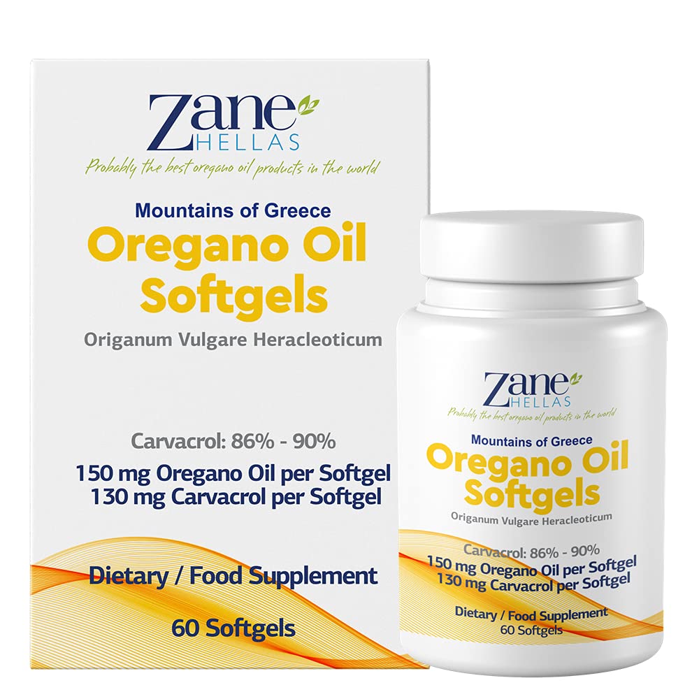 Zane HELLAS frasco frontal mostrando 60 softgels y marca reconocible