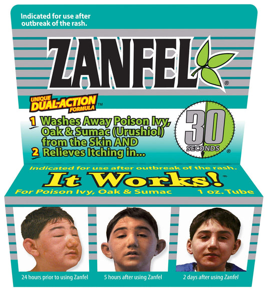 Zanfel envase frontal mostrando tamaño portable y marca