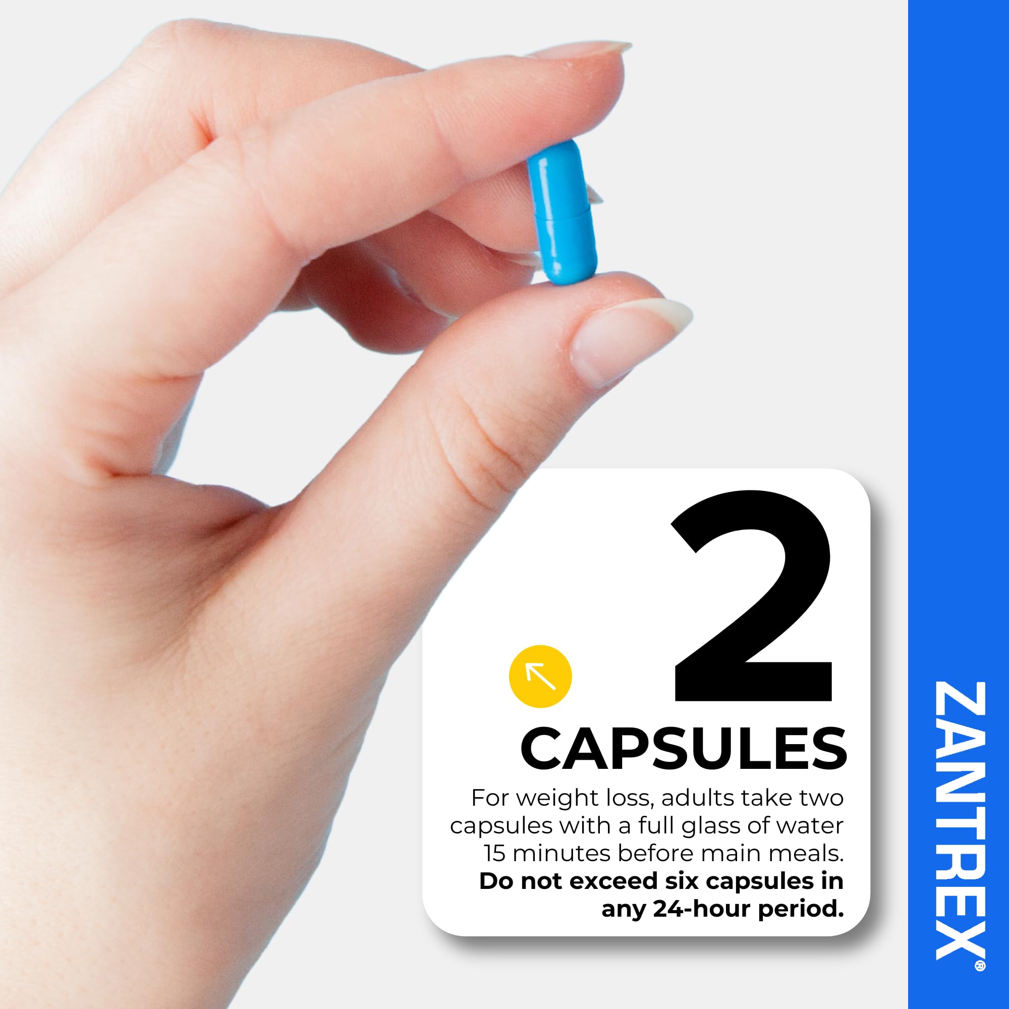 Zantrex envase junto a desayuno saludable apoyando estilo de vida