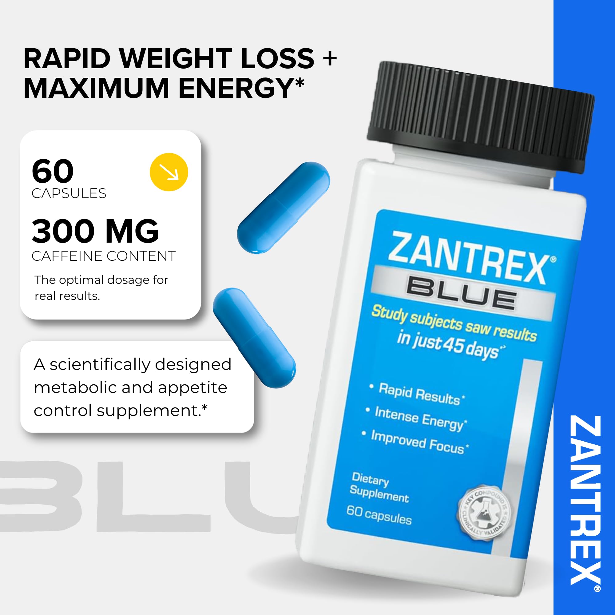 Zantrex persona tomando cápsula antes de entrenar para energía