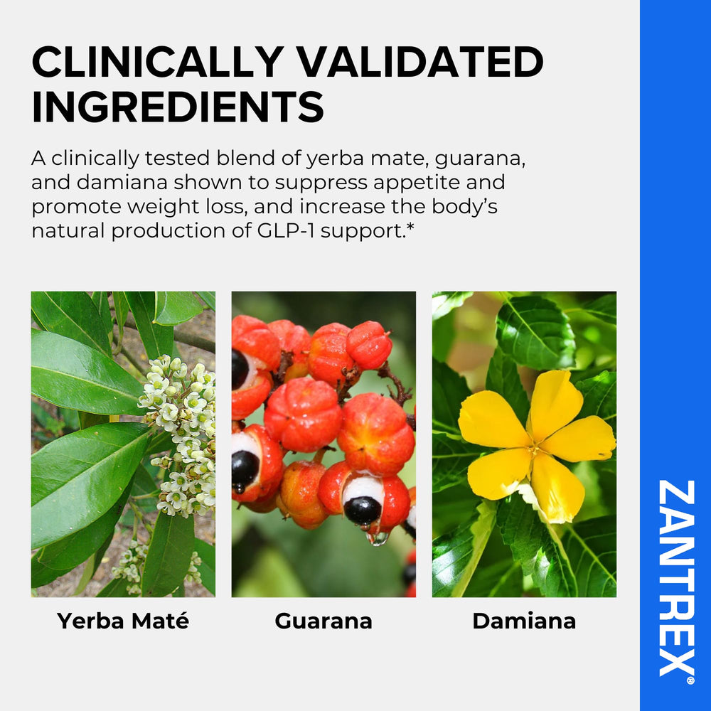 Zantrex etiqueta con información nutricional y uso recomendado