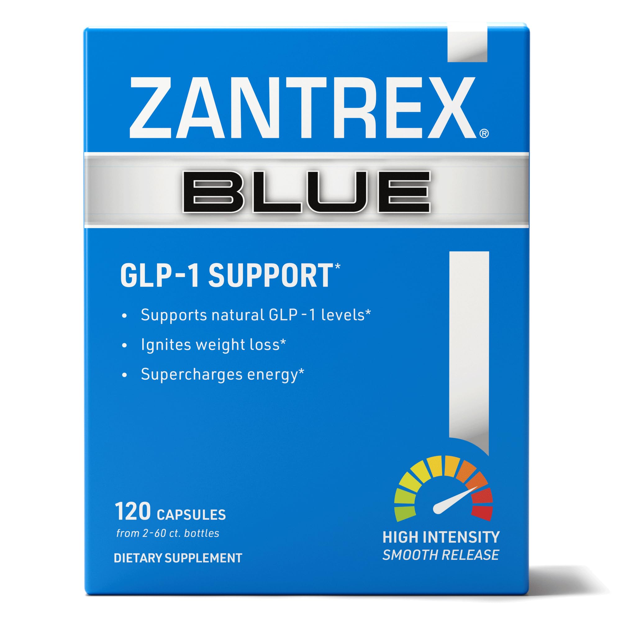 Zantrex frasco frontal mostrando diseño y beneficio energético