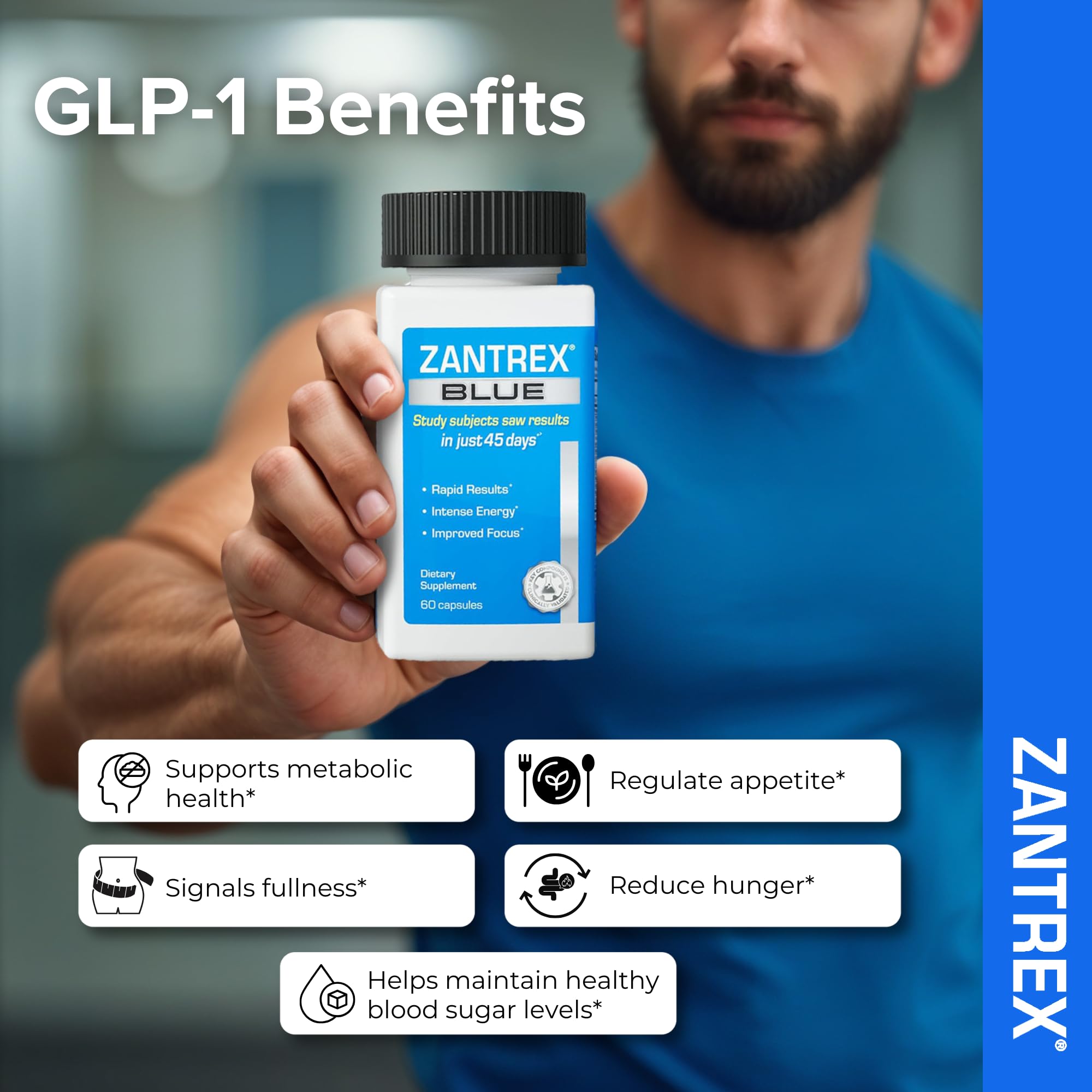 Zantrex cápsula en mano demostrando textura y uso práctico