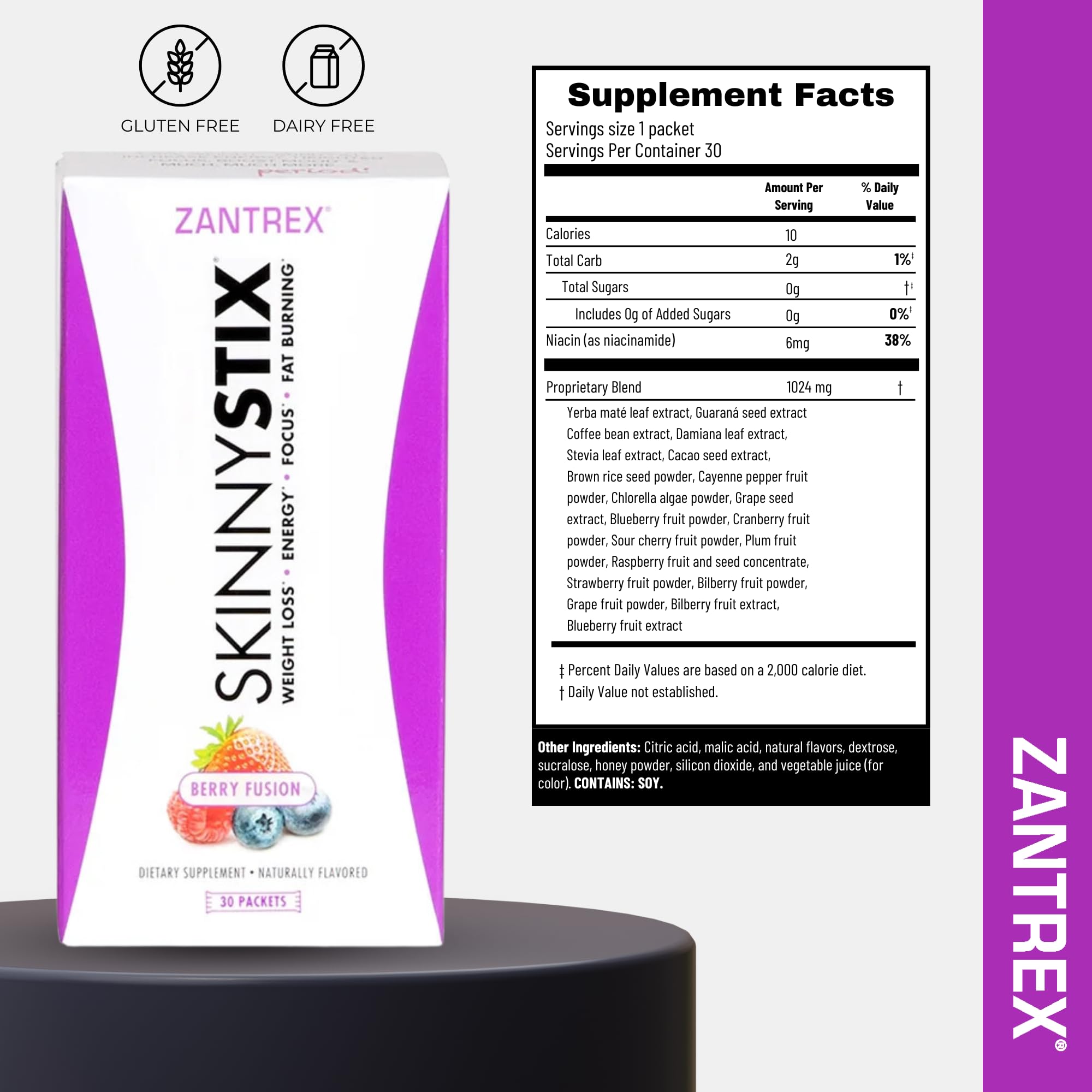 Zantrex etiqueta nutricional detallada para transparencia y confianza
