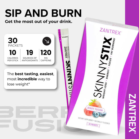 Zantrex stick abierto con polvo y fácil disolución para energía