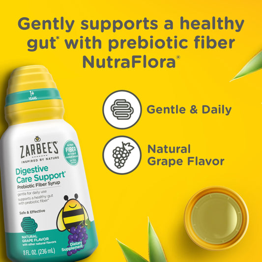 Zarbee's etiqueta destacando NutraFlora para equilibrio de la flora intestinal