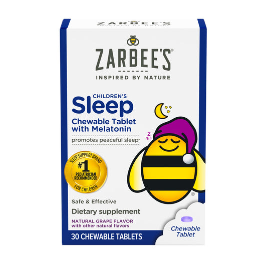 Zarbee's frente del empaque mostrando 30 tabletas y beneficios de sabor