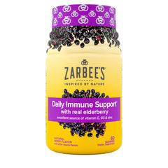 Zarbee's envase frontal 60 ct con sabor saúco y beneficio apoyo diario