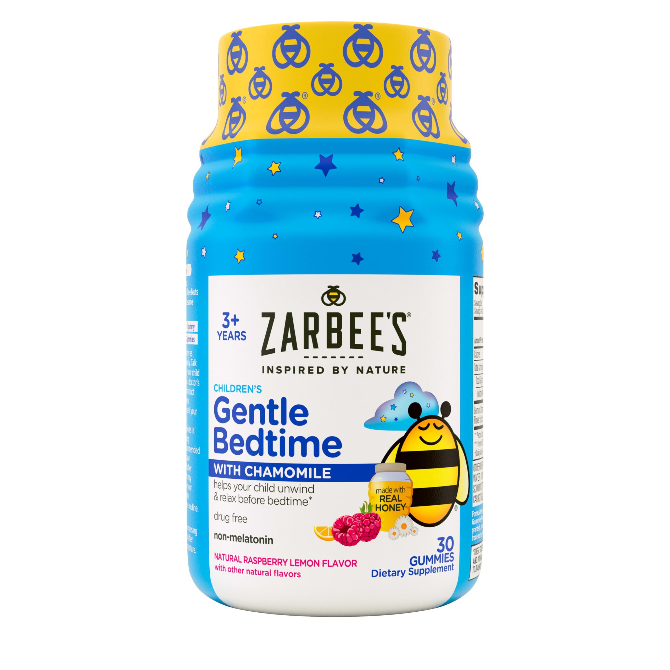 Zarbee's frente del empaque mostrando gominolas y beneficio de tranquilidad