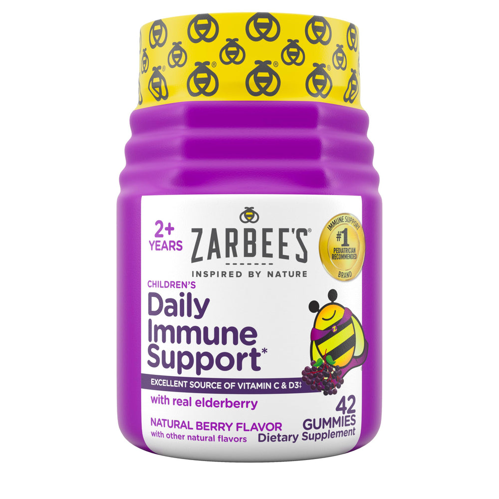 Zarbee's ingredientes naturales con elderberry fresco visible