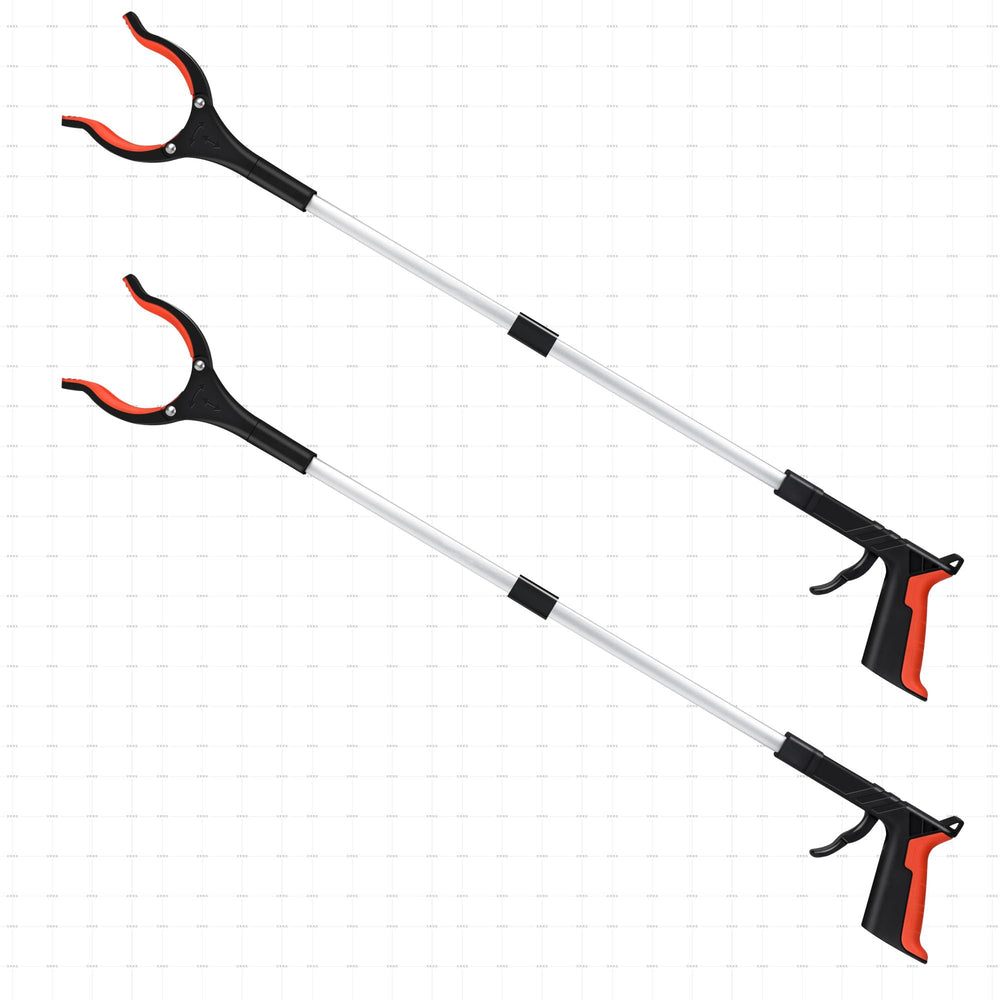 ZAYAD grabber vista frontal del producto mostrando longitud y color naranja para alcance seguro