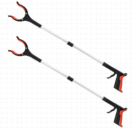 ZAYAD grabber vista frontal del producto mostrando longitud y color naranja para alcance seguro