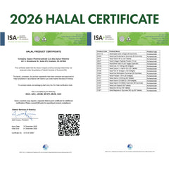 Zaytun envase lateral con detalles del sello Made in USA y Halal