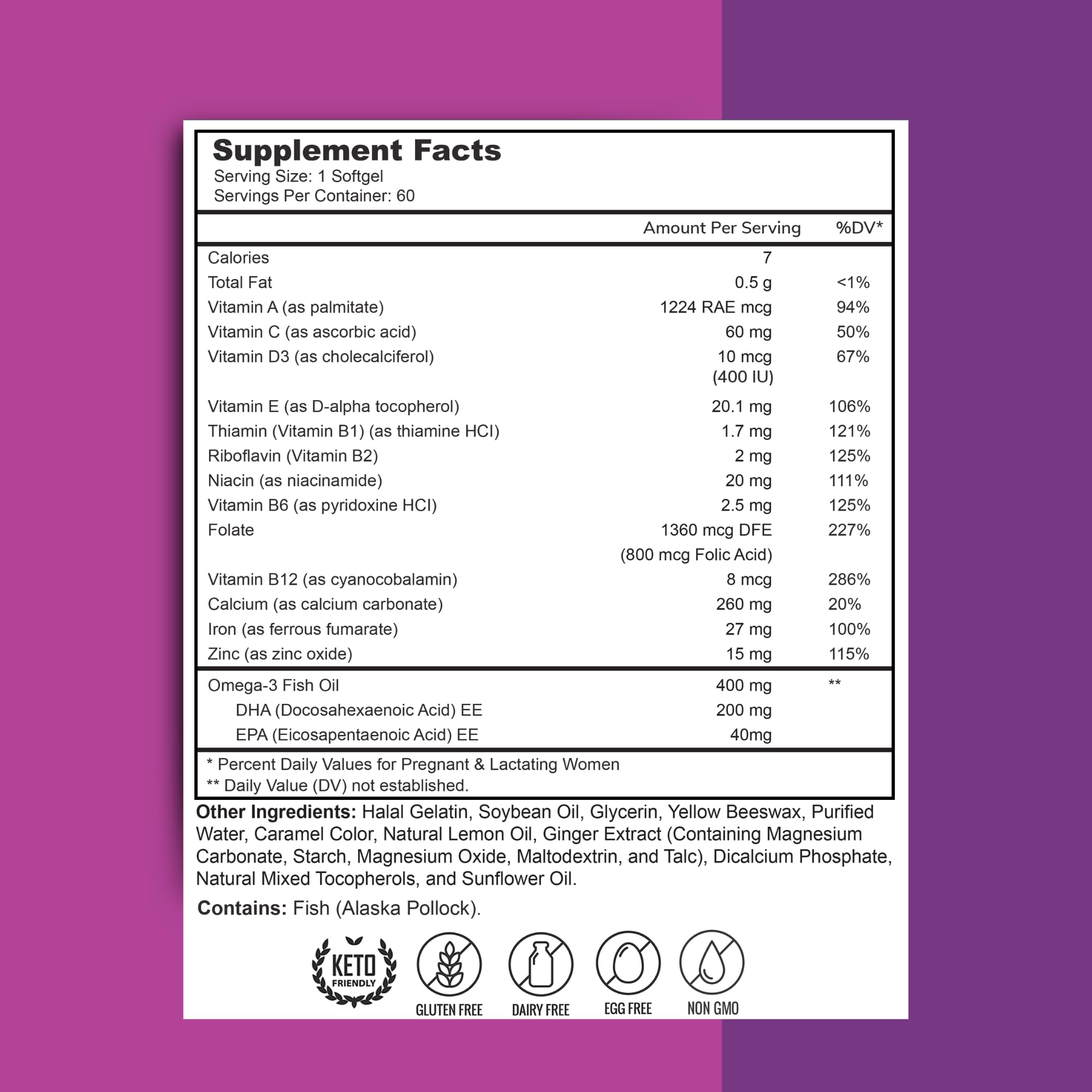 Zaytun Vitamins lateral con etiqueta informativa legible y beneficios nutricionales