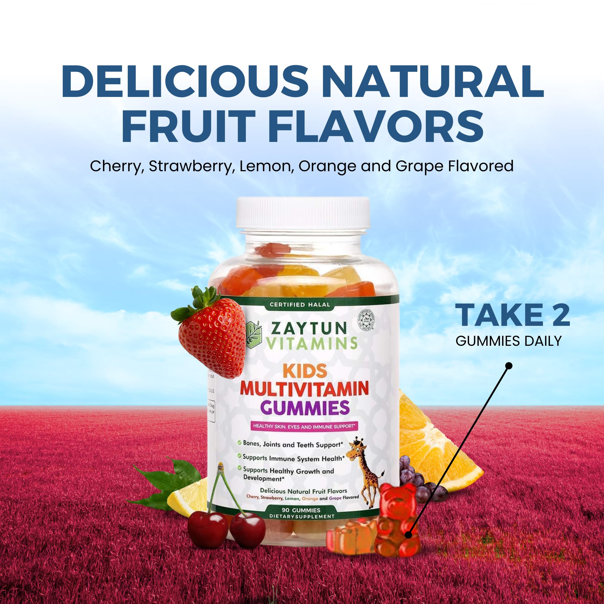 Zaytun Vitamins niño tomando gomita sonriente y sin esfuerzo