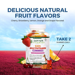 Zaytun Vitamins niño tomando gomita sonriente y sin esfuerzo