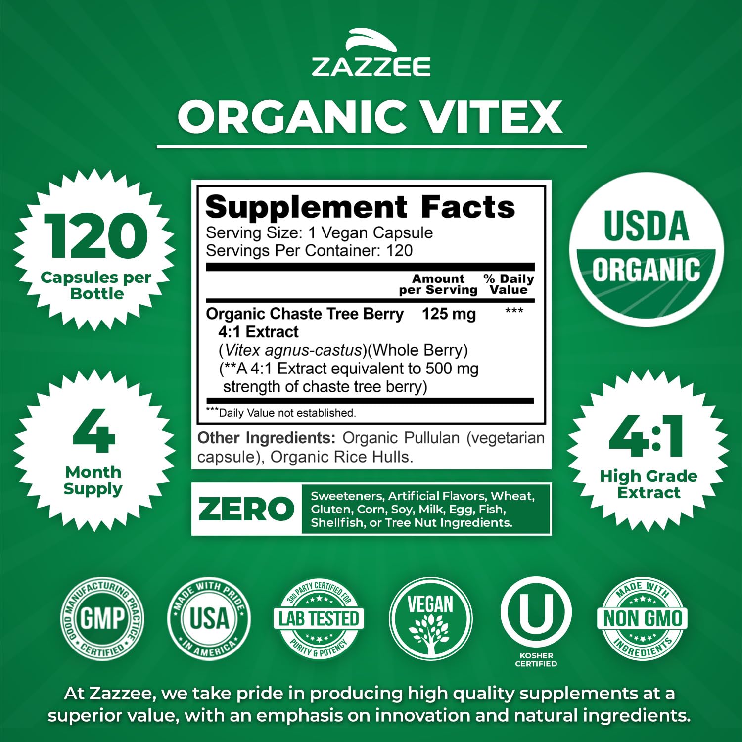 Zazzee cápsulas de celulosa vegana textura natural y pureza
