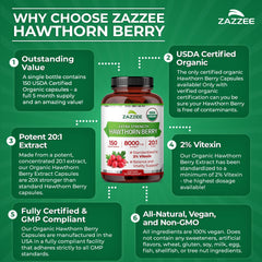 Zazzee certificado USDA Organic visible que aporta confianza y pureza