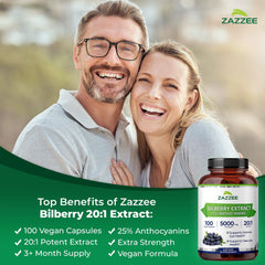 Zazzee etiqueta en primer plano detallando extracto 20:1 y certificaciones