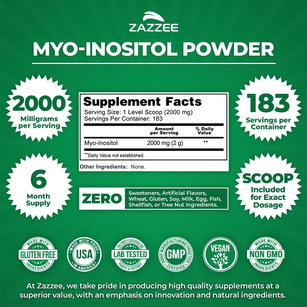 Zazzee etiqueta con ingredientes y certificaciones visibles y claras