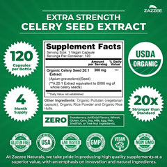 Zazzee etiqueta con sello USDA Organic y datos claros