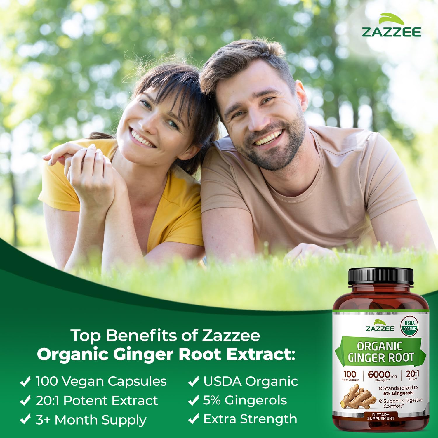 Zazzee etiqueta con sello USDA Organic, garantía de cultivo orgánico certificado