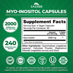 Zazzee etiqueta detalle con información de 2000 mg y origen vegetal