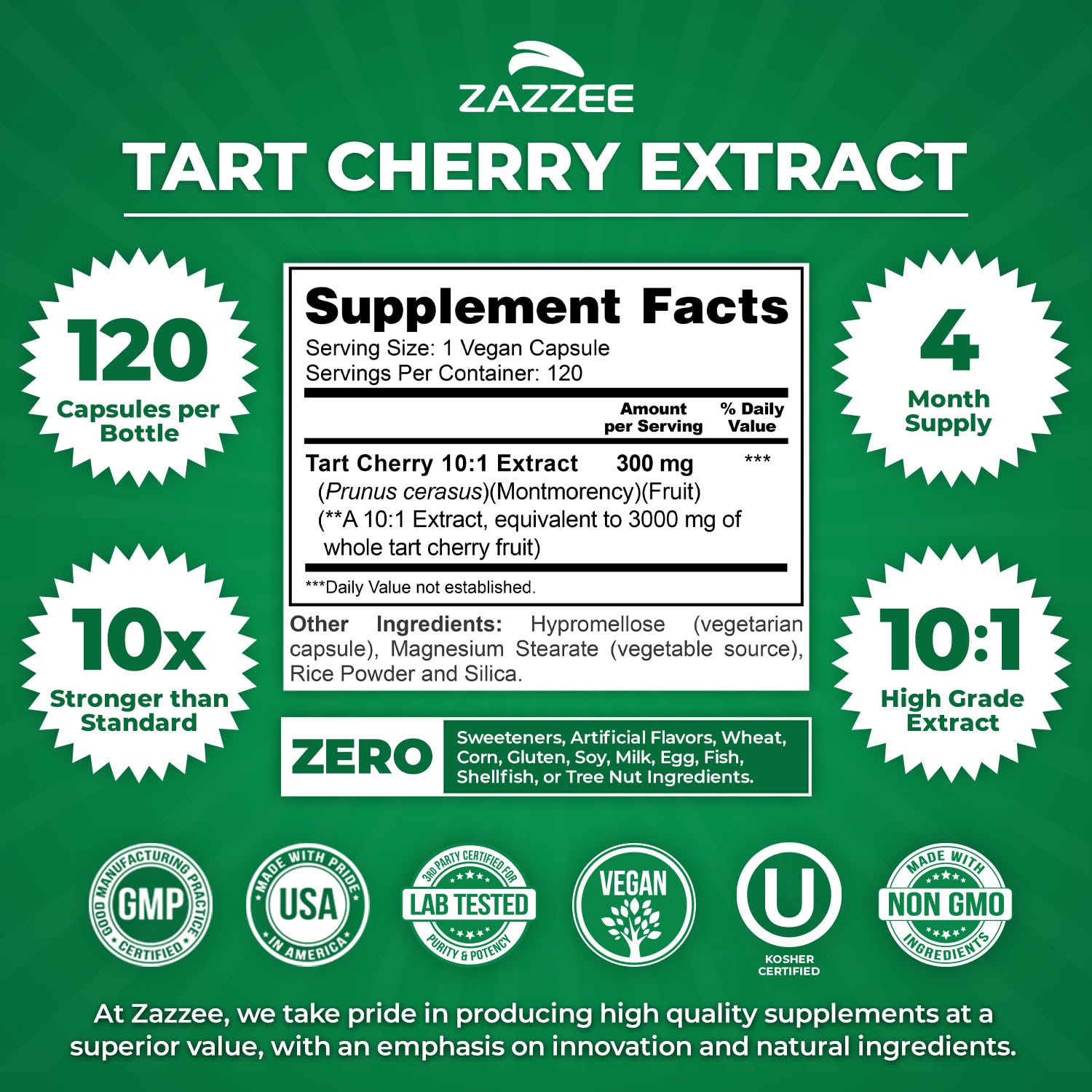 Zazzee etiqueta con información nutricional y certificaciones claras