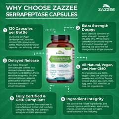 Zazzee etiqueta con información nutricional y fabricación en EE. UU., confianza en calidad