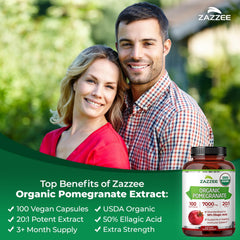 zazzee etiqueta con lista de ingredientes orgánicos visible