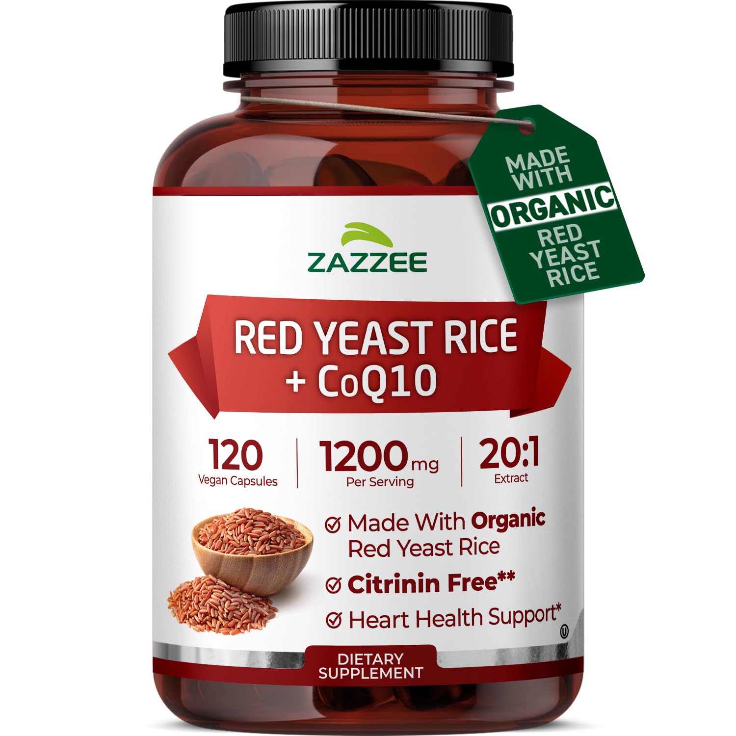 Zazzee frasco delantero mostrando la marca y diseño, confianza en calidad