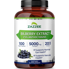 Zazzee envase frontal mostrando etiqueta y concentración 25% antocianinas
