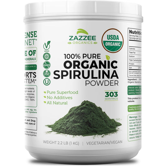 Zazzee envase frontal 1 kg mostrando etiqueta clara y beneficios