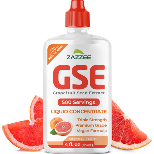 Zazzee envase frontal que muestra concentración 3X y 500 porciones