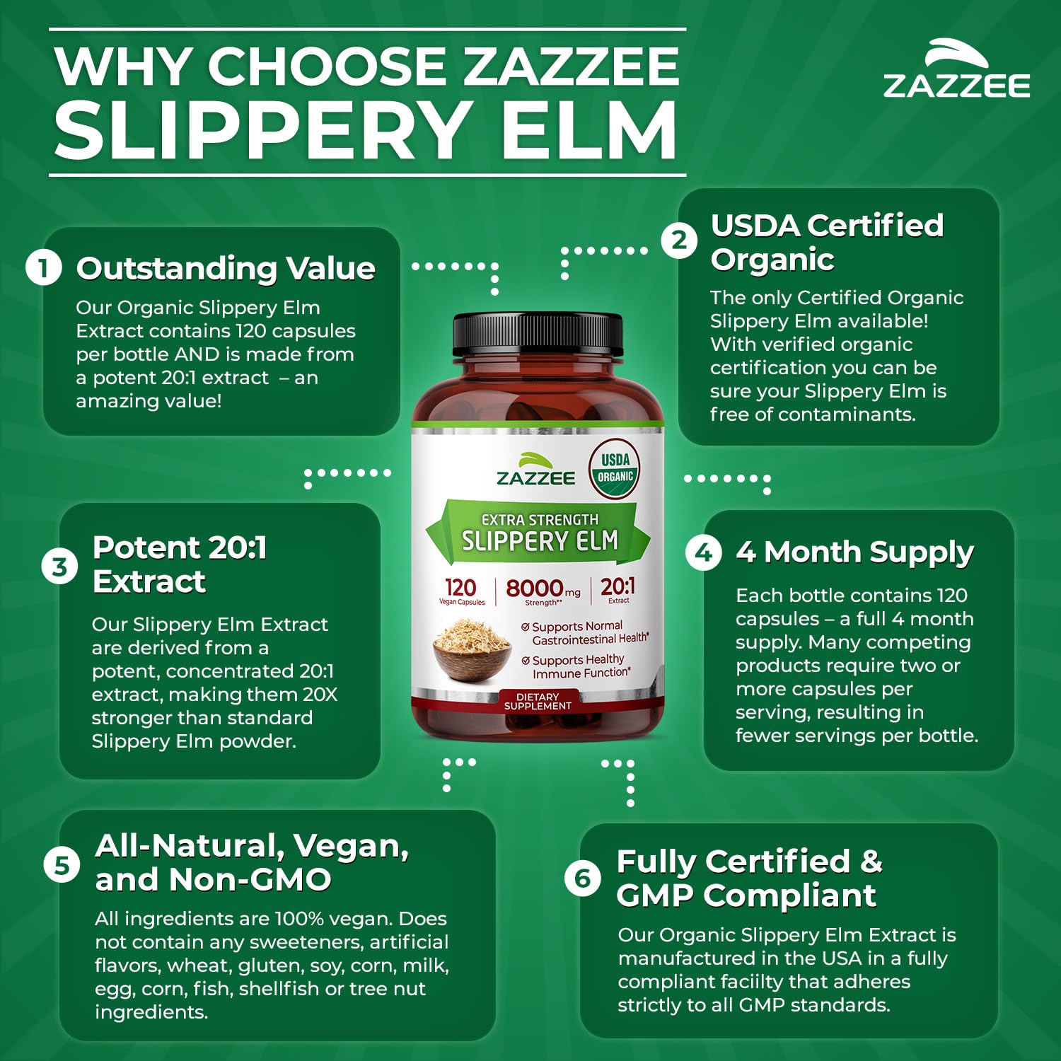 Zazzee ingredientes orgánicos crudos antes del proceso de extracción
