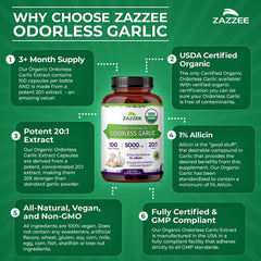 Zazzee sello USDA Organic certificado visible en el envase