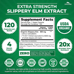 Zazzee textura de extracto de Slippery Elm mostrando pureza