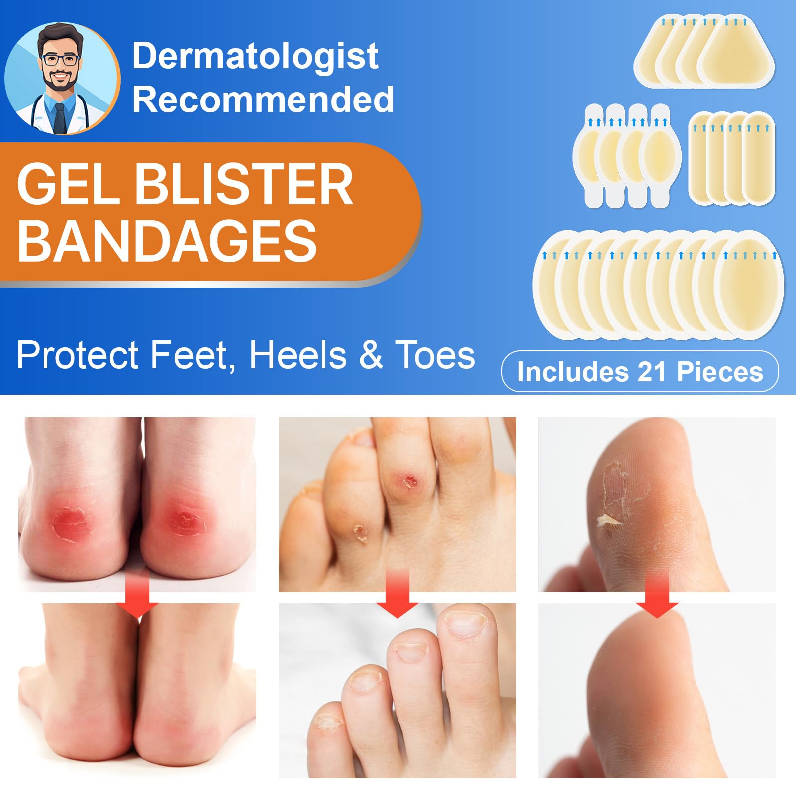 ZBQIEX apósito aplicado en talón, sujeción cómoda durante actividad