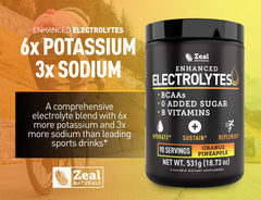 Envase Zeal Naturals en bolsa de gimnasio para hidratación durante ejercicio