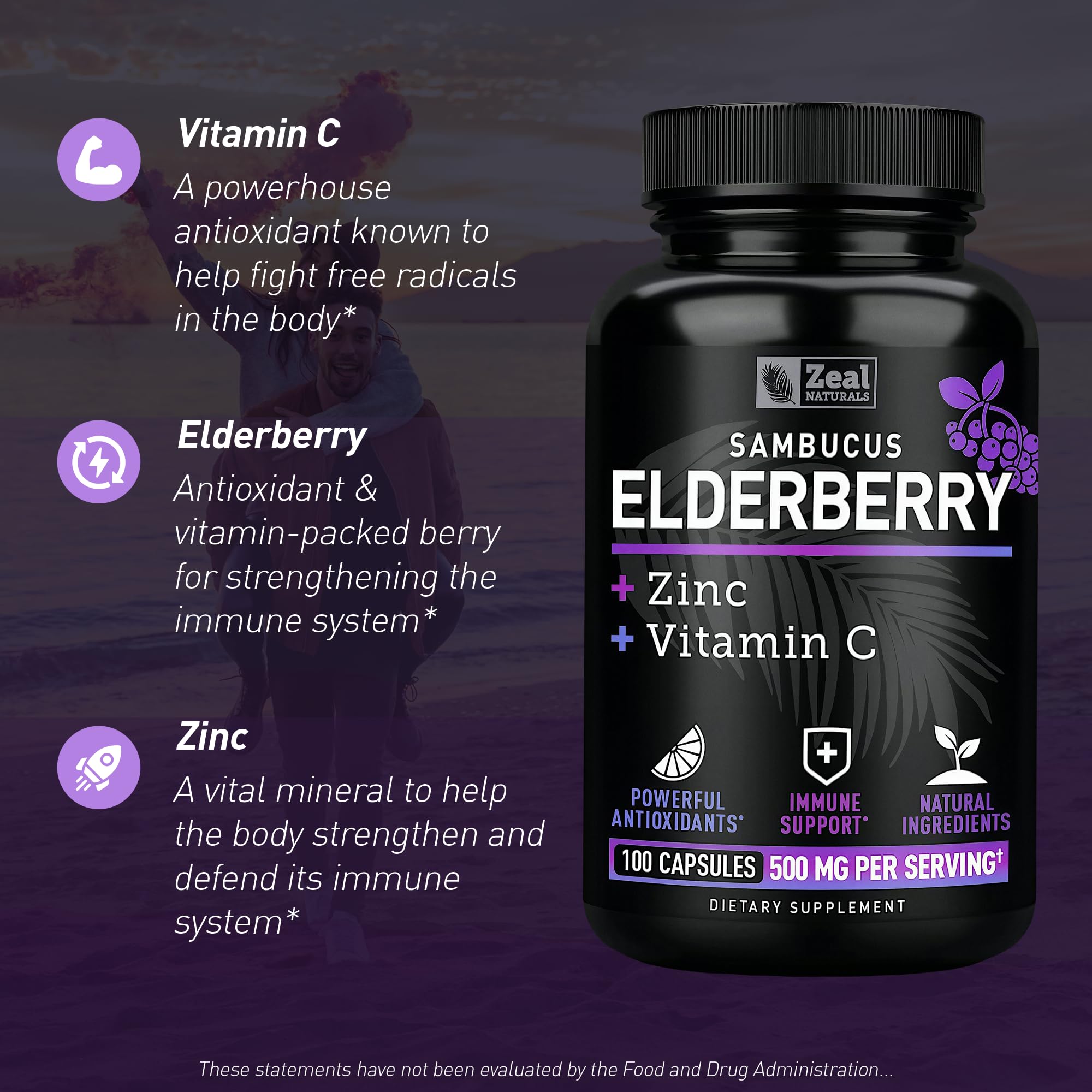 Zeal Naturals cápsulas en mano para visualizar tamaño y facilidad
