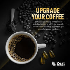 Zeal Naturals en mesa de desayuno junto a café y libro, conveniencia diaria