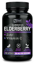 Zeal Naturals frasco delantero mostrando etiqueta y beneficios