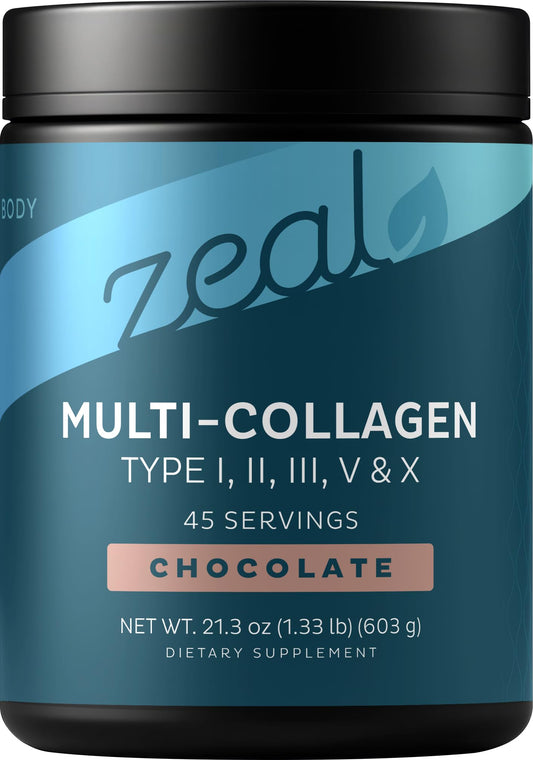 Envase Zeal Naturals frontal mostrando etiqueta y 45 servicios, clara identificación