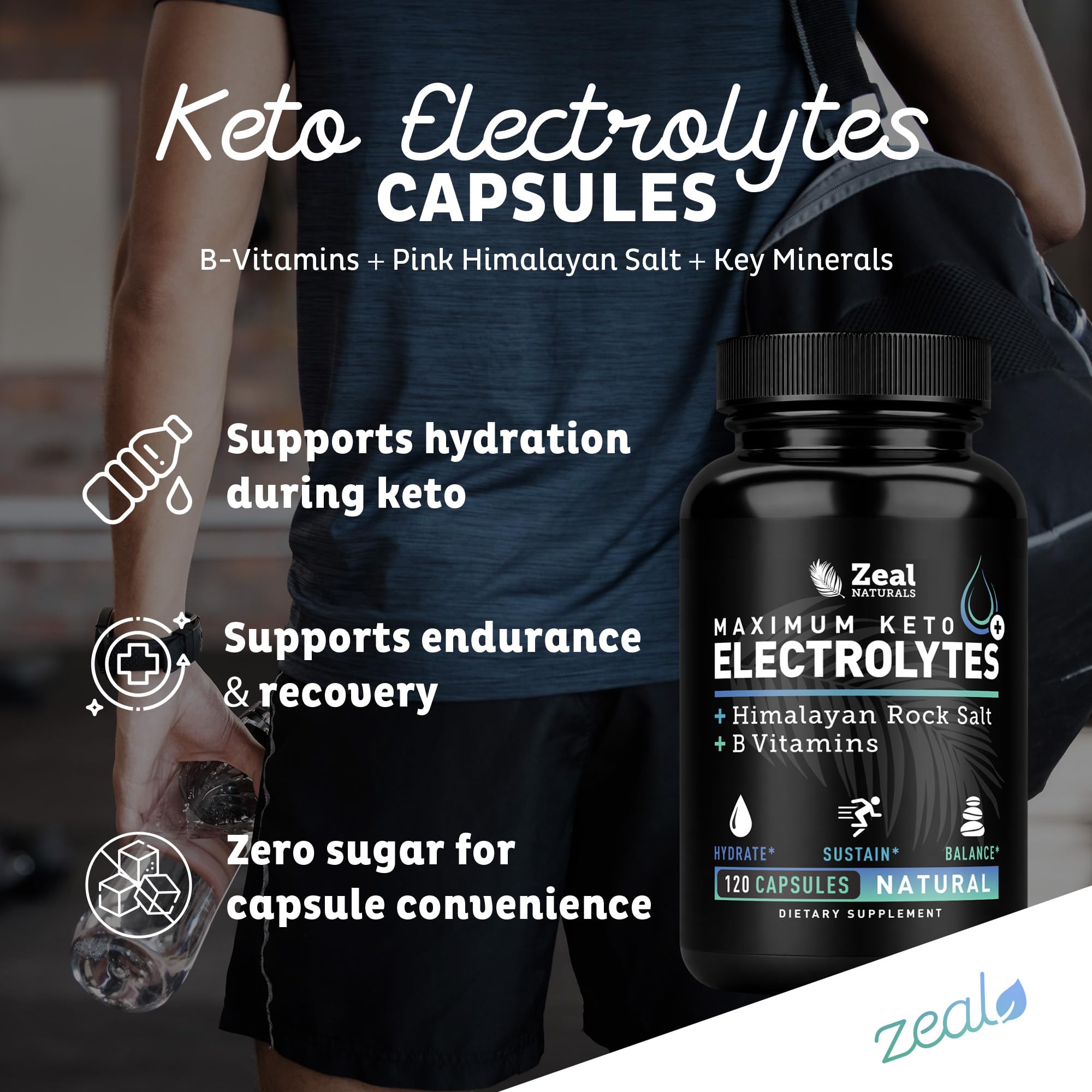 ingredientes clave Zeal Naturals: sal rosa, potasio y magnesio malato visibles