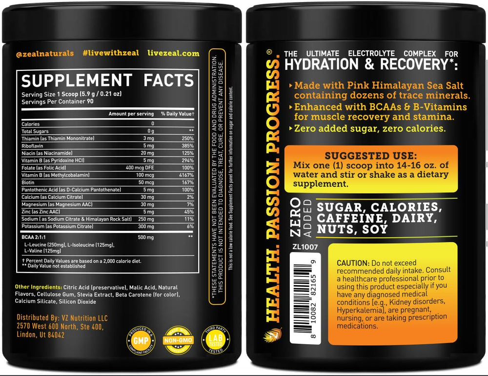 Textura del polvo Zeal Naturals naranja-piña listo para mezclar