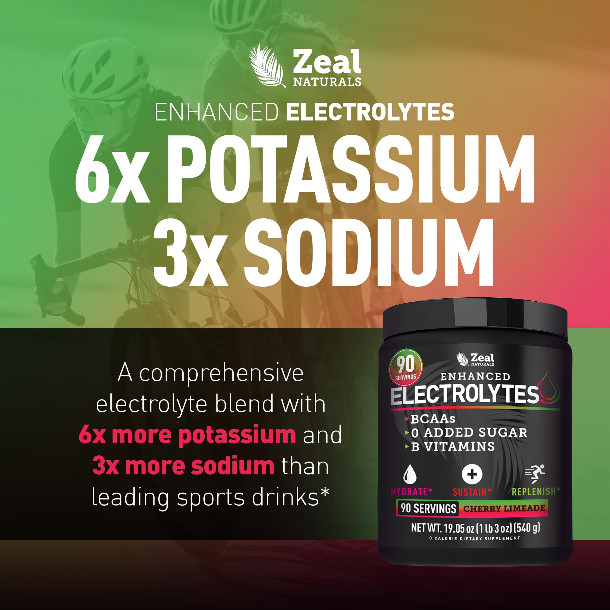Zeal Naturals vaso preparado Cherry Limeade listo para hidratar tras ejercicio